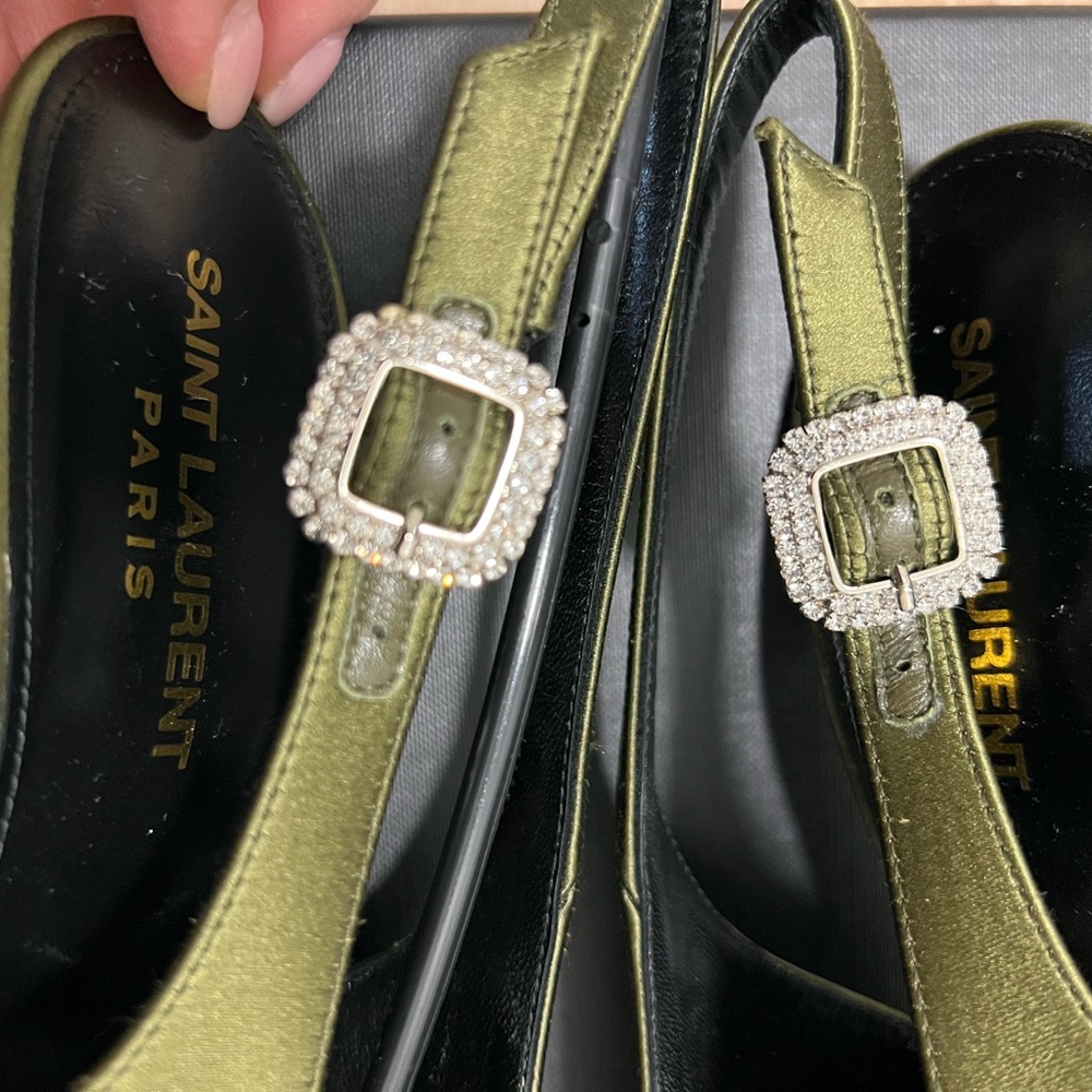Saint Laurent Olive Green Heels - Picture 8 of 9